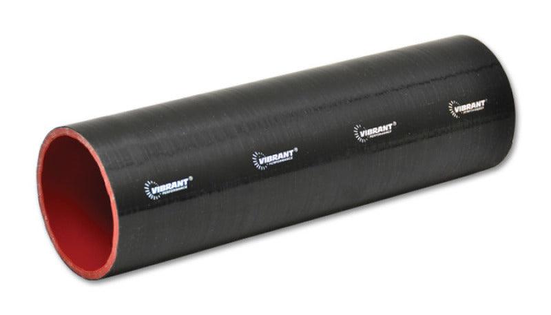 Vibrant 4 Ply Reinforced Silicone Straight Hose Coupling - 1.25in I.D. x 12in long (BLACK) - Attacking the Clock Racing