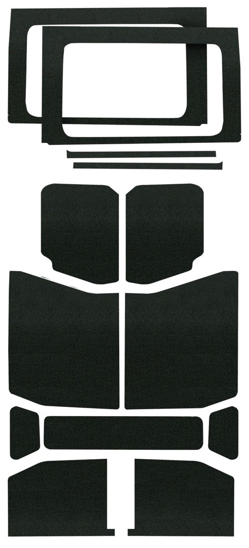 DEI 18-23 Jeep Wrangler JL 4-Door Boom Mat Complete Headliner Kit - 13 Piece - Black - Attacking the Clock Racing