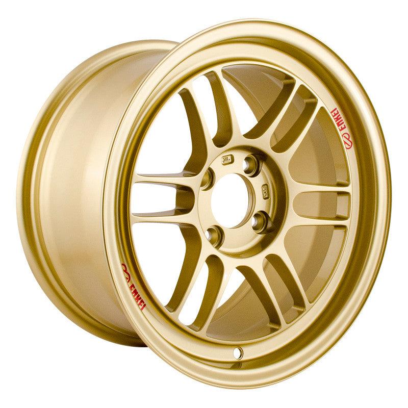 Enkei RPF1 15x8 4x100 28mm Offset 75mm Bore Gold Wheel - Attacking the Clock Racing