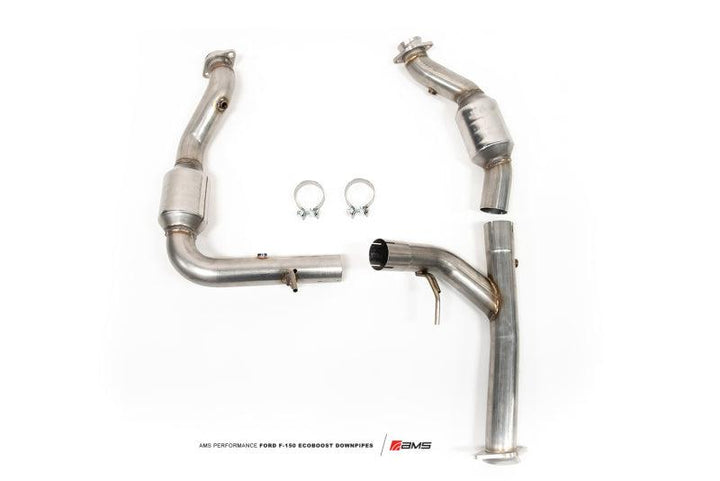 AMS Performance 2015+ Ford F-150 3.5L Ecoboost (Excl Raptor) Federal EPA Compliant Catted Downpipe - Attacking the Clock Racing