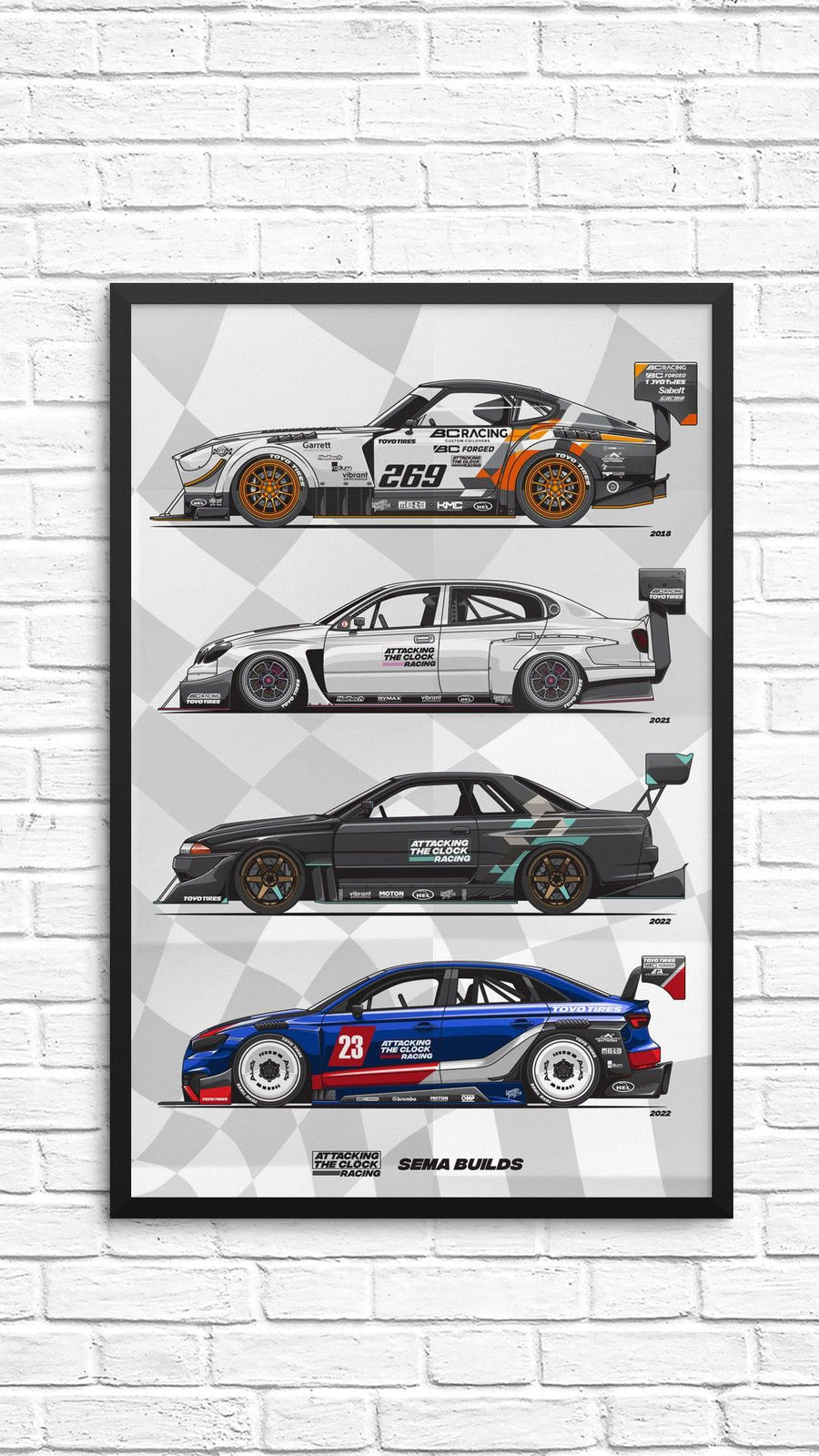 ATC Racing x SEMA Builds 11x14 Gloss Print – Attacking the Clock Racing